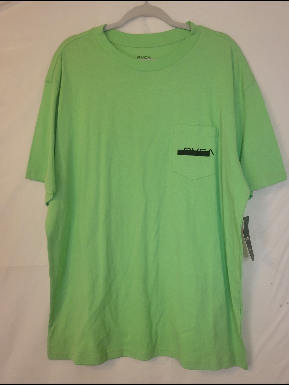 RVCA Neon Lime Short Sleeve Pocket Tee